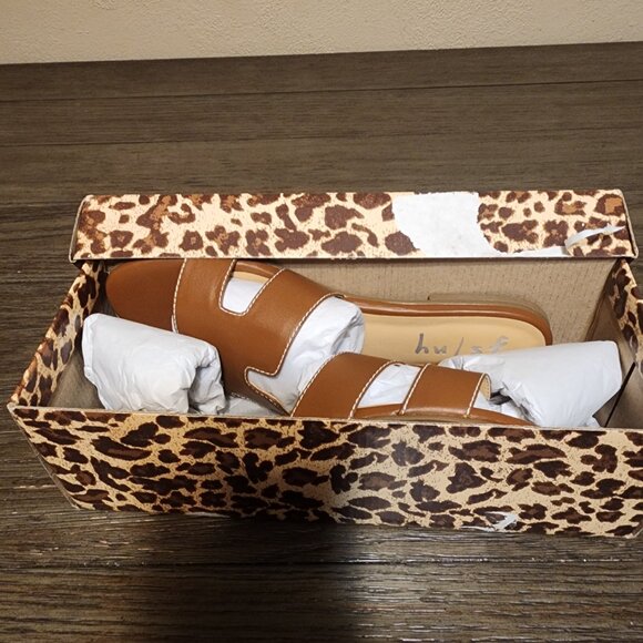 French Sole Cognac Leather Alibi Sandals NWT Size 9 - Picture 4 of 8